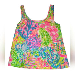 Lilly Pulitzer Women's Cosmos Silk Sleeveless Tropical Resortwear Colorful Top M